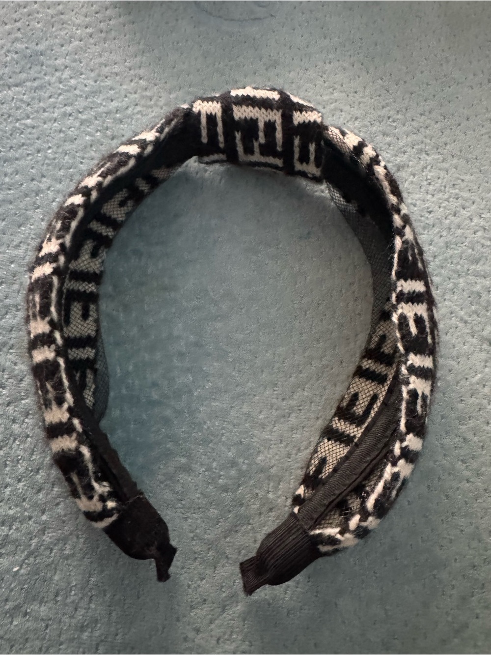 Black and White Knit Headband